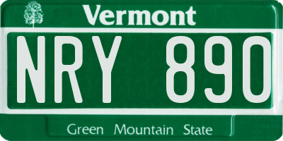 VT license plate NRY890
