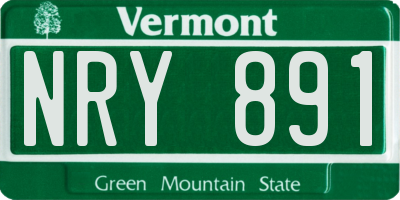 VT license plate NRY891