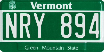 VT license plate NRY894