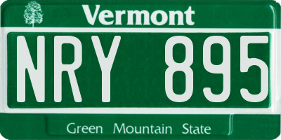 VT license plate NRY895