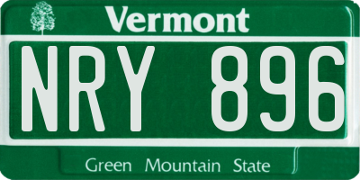 VT license plate NRY896