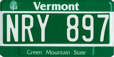 VT license plate NRY897
