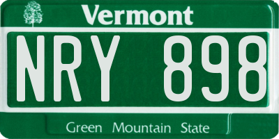 VT license plate NRY898