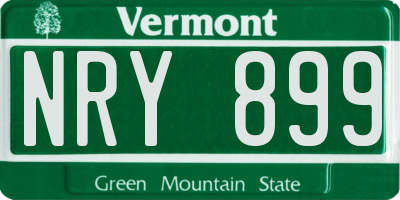 VT license plate NRY899