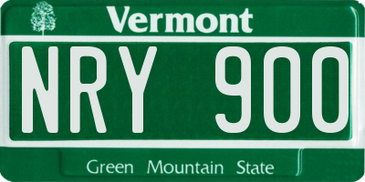 VT license plate NRY900