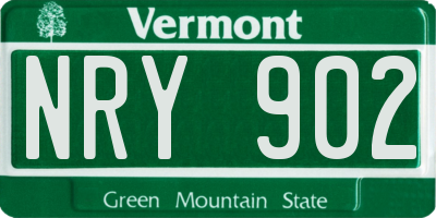 VT license plate NRY902