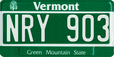 VT license plate NRY903