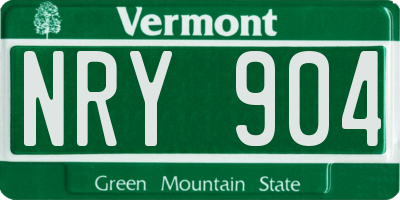VT license plate NRY904