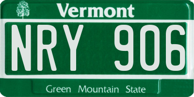 VT license plate NRY906