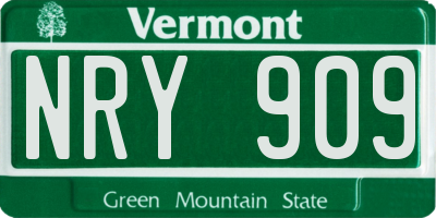 VT license plate NRY909