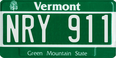 VT license plate NRY911