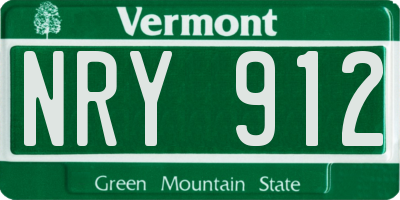 VT license plate NRY912