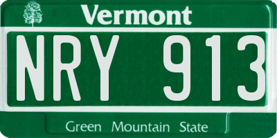VT license plate NRY913