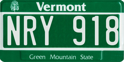 VT license plate NRY918