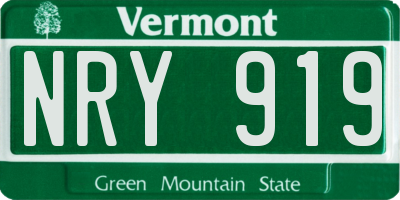 VT license plate NRY919