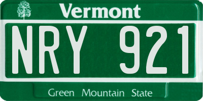VT license plate NRY921