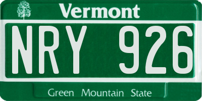 VT license plate NRY926
