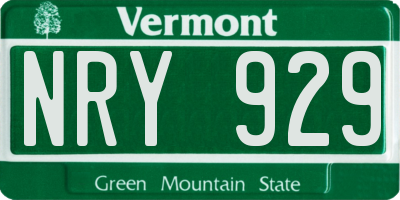 VT license plate NRY929