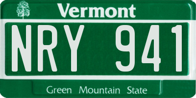 VT license plate NRY941