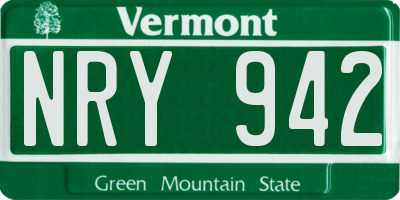 VT license plate NRY942
