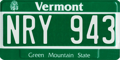 VT license plate NRY943