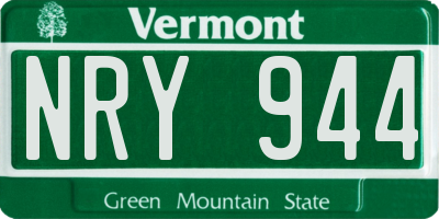 VT license plate NRY944
