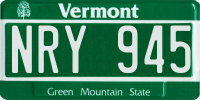 VT license plate NRY945
