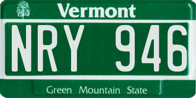 VT license plate NRY946