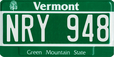 VT license plate NRY948
