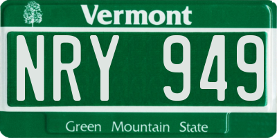 VT license plate NRY949