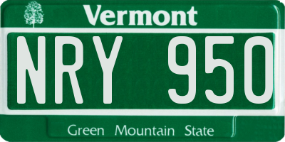 VT license plate NRY950