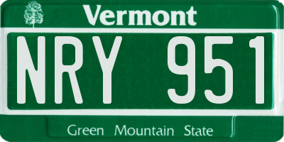 VT license plate NRY951