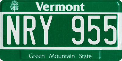 VT license plate NRY955