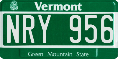VT license plate NRY956