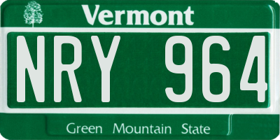 VT license plate NRY964