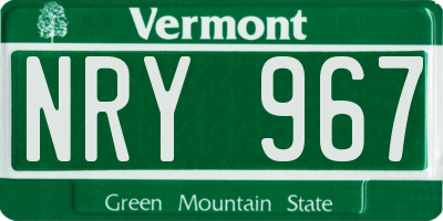 VT license plate NRY967