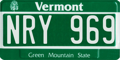 VT license plate NRY969