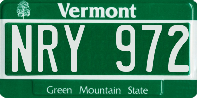 VT license plate NRY972