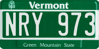 VT license plate NRY973