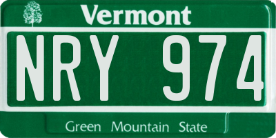 VT license plate NRY974