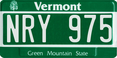 VT license plate NRY975