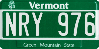 VT license plate NRY976