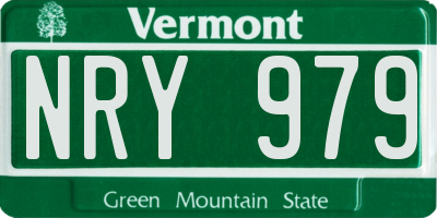 VT license plate NRY979