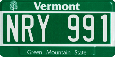 VT license plate NRY991