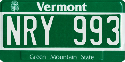VT license plate NRY993