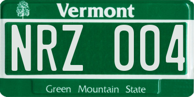 VT license plate NRZ004