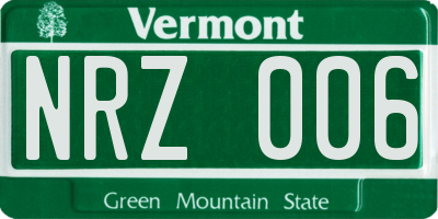 VT license plate NRZ006
