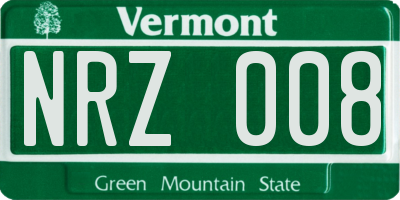 VT license plate NRZ008