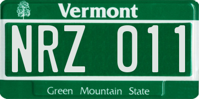 VT license plate NRZ011