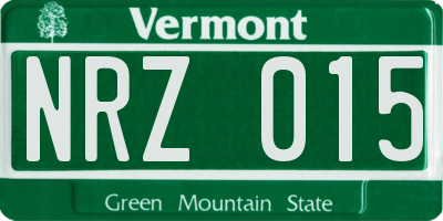 VT license plate NRZ015